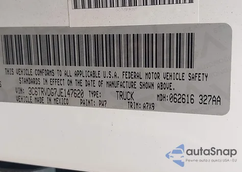 2018 Ram Promaster 2500 High Roof 159 Wb z USA, uszkodzony, nr VIN 3C6TRVDG7JE147620